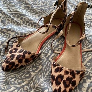 Leopard buckle flats